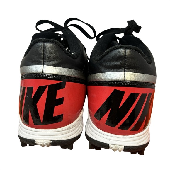 Nike Football Cleats Land Shark 3/4 Black Red 511292-016 Size 13 - Picture 2 of 7